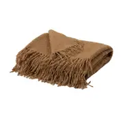 Auskin Alpaca Boucle Throw Home Sofa/Bed Decorative Blanket 145x180cm Tan