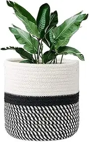 Flower Pots,Cotton Rope Plant Basket with Liner Woven Indoor Plant Pots Storage Basket for Planter Flower Pots 25cm