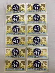 Antique Paper 47 SAGINAW CIGAR CO. Makers Lot Of 50 Pieces Cigar Box Labels