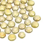 Glass Beads,40pcs Flat Glass Gemstone Light Yellow 0.44lbs Glass Marbles