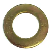 3/8" Grade 8 F436 SAE Alloy Flat Washers Yellow Zinc Plated (QTY 100)