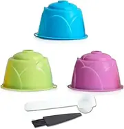 zolyet PP Fillable Coffee Capsules Reusable Coffee Capsule Cup Filter Set Compatible with Series Coffee 3colors