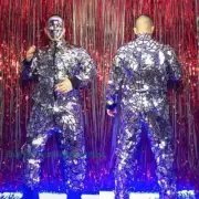 Reflective Silver Sequins Jumpsuit Dance Costume Nightclub Dancer Stage Wear