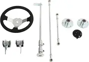 300mm Go Karts Steering Wheel Kit High Performance Assembly for Go Kart Quad Engine