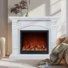 Cove 2000W Electric Fireplace Heater White Mantel Suite with 30" Orion Insert -