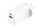 Mophie Essential 30W PD Dual Port Wall Charger - White, 1 USB-C, 1 USB-A Up to