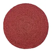 4PK J.Elliot Home Madden 35cm Jute Placemat Table Protector Rectangle Dusty Red