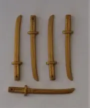 Playmobil 5 x Gold Japanese Samurai Swords Knights/Pirates Mint condition
