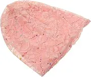 [CATIEBYE] Hair Accessories Hijab Headscarf Bonnet Breathable Cap Ladies Hat Fashion Headwear Daily Use Hat Hats Cotton Scarf Chemo Cap Hat Scrub Hat Fashion Hollow Cap Wrap Pink