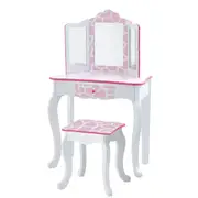 Fantasy Fields Gisele Giraffe Kids Vanity Table & Stool, White & Pink