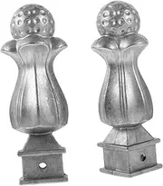 ETHZZLE 2pcs Fence Aluminum Heads Ornamental Fence Topper Gate Post Finials Metal Fence Heads Fence Aluminum Finials Metal Gate Finials Fence Gate Topper Fence Caps Fence Toppers