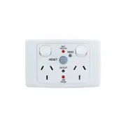 Clipsal 2000 Series Switched Socket Twin 10A Rcd 10Ma - 2025RCD10-WE