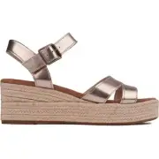 Toms Womens Audrey Wedge Espadrilles Sandals Gold