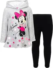 [Disney] Minnie Mouse Mickey Mouse Pullover Fleece Hoodie and Leggings Outfit Set Infant to Big Kid