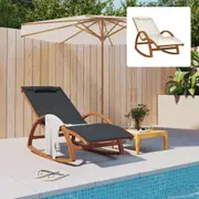 Outdoor Rocking Chair Lounge Chair Textilene and Solid Wood Poplar vidaXL