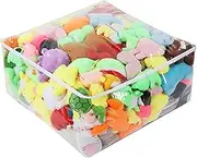 MABOZOO Clear Stuffed Animal Storage Bean Bag, 31.5x31.5x15.7 In Waterproof PVC Plush Toys Storage Kids Beanbag Chair Cover with Zipper for Plush Toy Organization