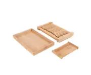 Adore Bread Slicer Cutting Guide with Knife Bamboo Foldable Compact Chopping Cutting Board with Crumb Tray