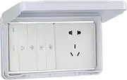 Wall Socket Cover, Wall Socket Cover, Child-Safe Anti-Electric Shock Switch with Hidden Button, Waterproof Adhesive Electrical Box for Bathroom & Outdoor