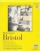 Strathmore 342-11 300 Series Bristol Smooth Pad, 11"x14" Tape Bound, 20 Sheets