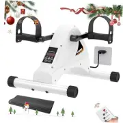 Motorized Pedal Exerciser Mini Exercise Bikes, Under Desk Bike Peddler White