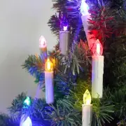 LED Christmas Tree Candle Timer Remote Home Deco Battery Power - Multicolor