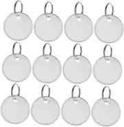 Operitacx 80pcs Versatile Key Tags with Metal Rim Blank Round Paper Labels with Split Rings for Easy Attachment for Home Office Car Organization and Party Use