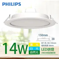 在飛比找momo購物網優惠-【Philips 飛利浦】LED超薄型崁燈 14W 直徑15