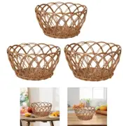 Rattan Basket Woven Hanging Basket Bread Basket Reusable Food Storage Tray Onion