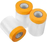 CRILSTYLEO Pre-Taped Masking Film Automotive Painters Tape Easy Install Plastic Cover for Painting Protection