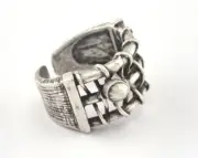 Adjustable Ring Antique Silver Plated brass (18mm 8US inner size) 2747