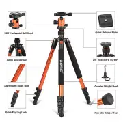 For Canon Nikon DSLR Camera ZOMEI 555 Pro Orange Tripod Ball Head Stand Travel