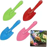ibasenice 4Pcs Small Iron Gardening Shovels Compact Soil Digging Tools for Planting Weeding and Transplanting Flowers and Vegetables