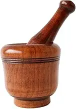 Porcelain Mortar and Pestle Set – Pill Crusher, Spice Grinder, Herb Bowl, Pesto Powder – for Salt - Plus Lid/Non-Slip Base