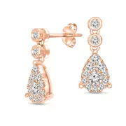 0.5 CT. T.W. Diamond Pear-Shaped Frame Drop Earrings in 10K Rose Gold