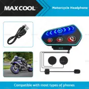 Wireless Motorcycle Helmet Headset Intercom Motorbike Headphone Bluetooth-5.0