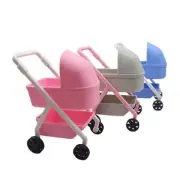 1:12 Dollhouse Baby Stroller Simulation Mini Baby Bassinet Cart Scene Decor