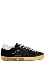 Golden Goose Super-Star Distressed Mesh Sneakers - Black - 6 6