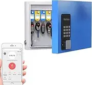 16 Key Lock Box Wall Mount, Smart Key Cabinet One Time Password/APP Bluetooth/Fixed/Wi-Fi Remote/Key Unlock, Key Management for Valets/Realtors/Office/Hotel
