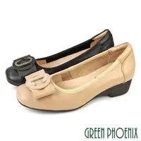 在飛比找ETMall東森購物網優惠-GREEN PHOENIX 女 娃娃鞋 包鞋 全真皮 小坡跟