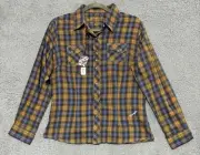 Wrangler Just Released Womens Western Snap Button Plaid Shirt Size L NEW Read**
