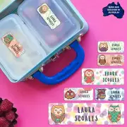 Owl Series Personalised Name Label for Kids, dishwashable, microwaveable