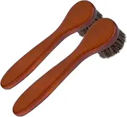 Generic 2pcs Face Brush Tool Polishing Brush Boot Brush Face Scrub Brush Shoe Accessory Dance Shoe Brush Shoe Polish Applicator Universal Shoe Brush Face Cleaning Brush Mane Brown