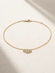 [Diane Kordas] Diane Kordas - Evil Eye 14-karat Gold Diamond Anklet - One size One size Gold