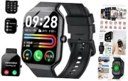 Smart Watch(Answer/Make Call), 1.96" HD Smartwatch for Men Women, 2025 Black