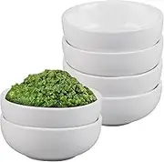 BAIFULAI Set of 6 Soy Sauce Bowls, Dip Bowls, Ceramic Dip Bowls, Sauce Bowls, Small Bowls, Ceramic Bowls for Charcuterie Board, Sushi, Tomato Sauce, BBQ and Party Accessories (White)