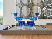 Waterford Lismore Pops Cobalt Blue Cocktail, DOF Tumbler & Champagne Flute BNIB