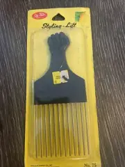 Stay-Rite Ginnie Lou Styling Lift Comb Vintage Afro Comb Black Pick Fist