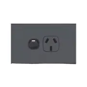 Slim GPO Single Power Point Socket - Gloss Black