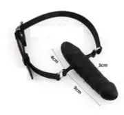 Silicone Double Hollow lubricant Mouth Gag Dildo Oral Harness Strap On sex 45