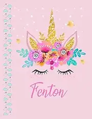 Fenton: Fenton Personalized Name SketchBook Drawing Paper Sheet Notebook without Line Journal with Name on Cover 109 Marble Size 8.5inch x 11inch Girl ... Birthday Gift or Friendship Gift to Write in